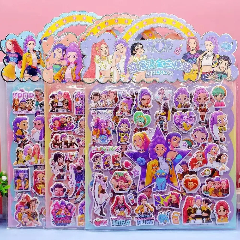2026 new KPOP Double-Layer 3D Bubble Stickers Hot Stamping Decorative Children's Gifts Christmas gifts for boys and girls SSS