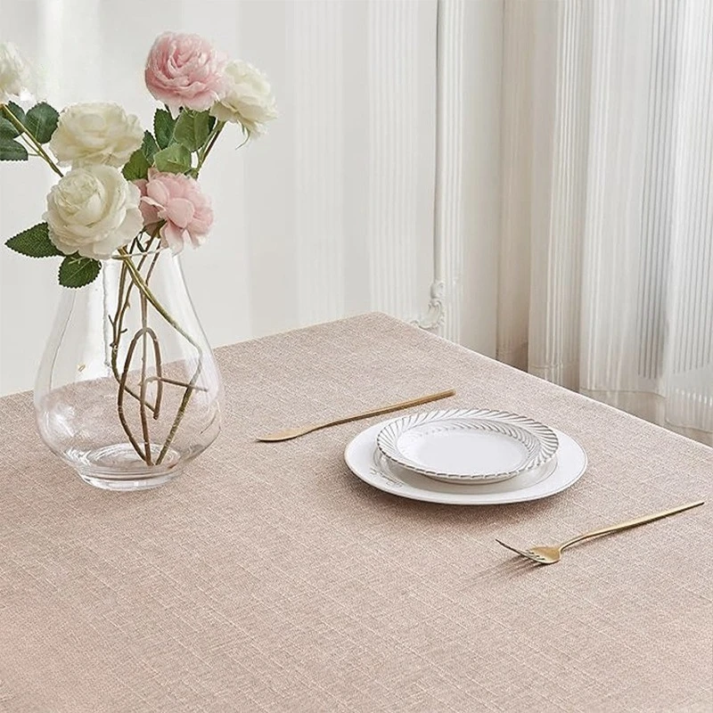 Rectangle Waterproof Oil Resistant Table Clothes Cotton Linen Tablecloth Kitchen Dining Room Washable Furniture Cover Decor
