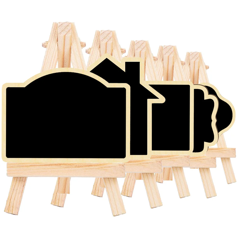 5pcs Small Chalkboard Signs Fine Workmanship Multi-Function Message Board For Cafe Restaurant Bakery Tabletop Decoration