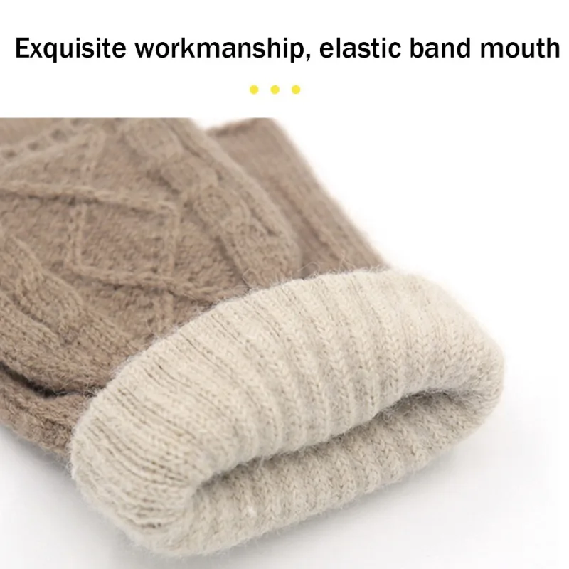 Winter Warme Handschuhe Strick Flip Fingerlose Thermische Handschuhe Student Bequeme Halb Finger Handschuhe Gestrickte Handschuhe Schnee Fäustlinge