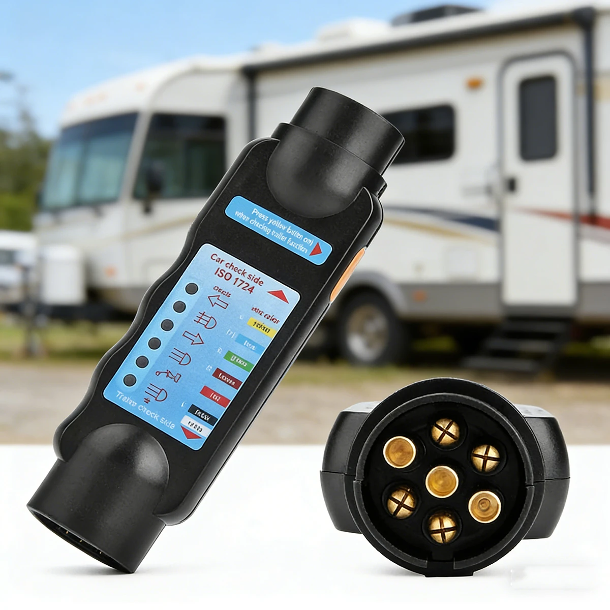 

Trailer Light Tester Plug Socket Towing Wiring Cable Circuit Diagnostic Tool Auto Truck Caravan Accessories 12V 7Pin/13Pin