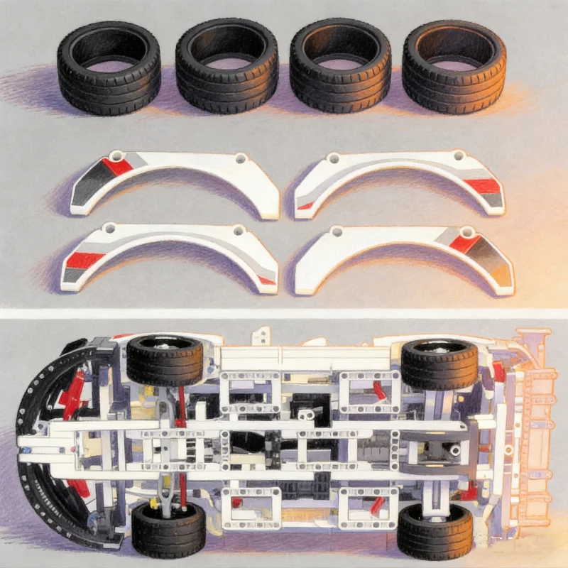 Blocos de construção 1:10 modelo de carro esportivo 42096 presentes de feriados 1580 peças montar tijolo brinquedos educativos para crianças