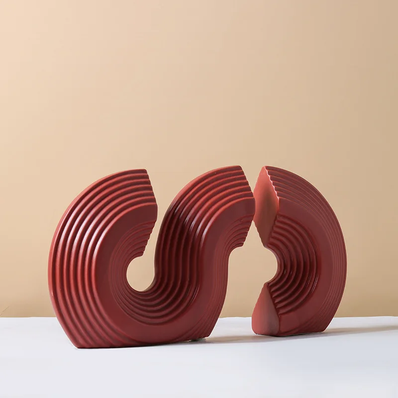 S-line Geometric Ceramic Decoration, Bookshelf Storage Decoration, Doll Home Decoration Accessories, Home Decor