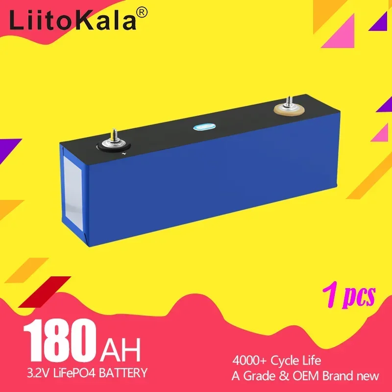 

1PCS LiitoKala 3.2V 180Ah Lifepo4 battery 3.2v lithium iron phosphate Grade A diy 12v 24v Solar storage Electric car Golf cart