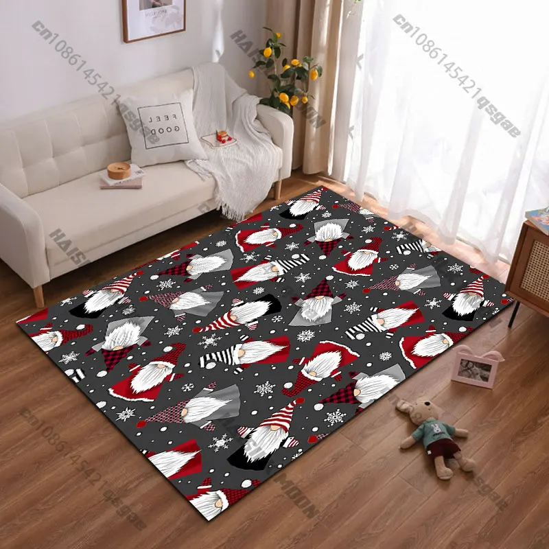 Christmas gnomes snowfall pattern carpet Yoga living room room decor children's crawling mat doormat area rug games mat