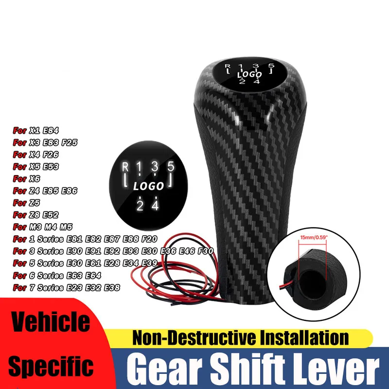 

Suitable for BMW fiber shift handball white light 3 SERIES E46 E90 E91E92 gear lever handball