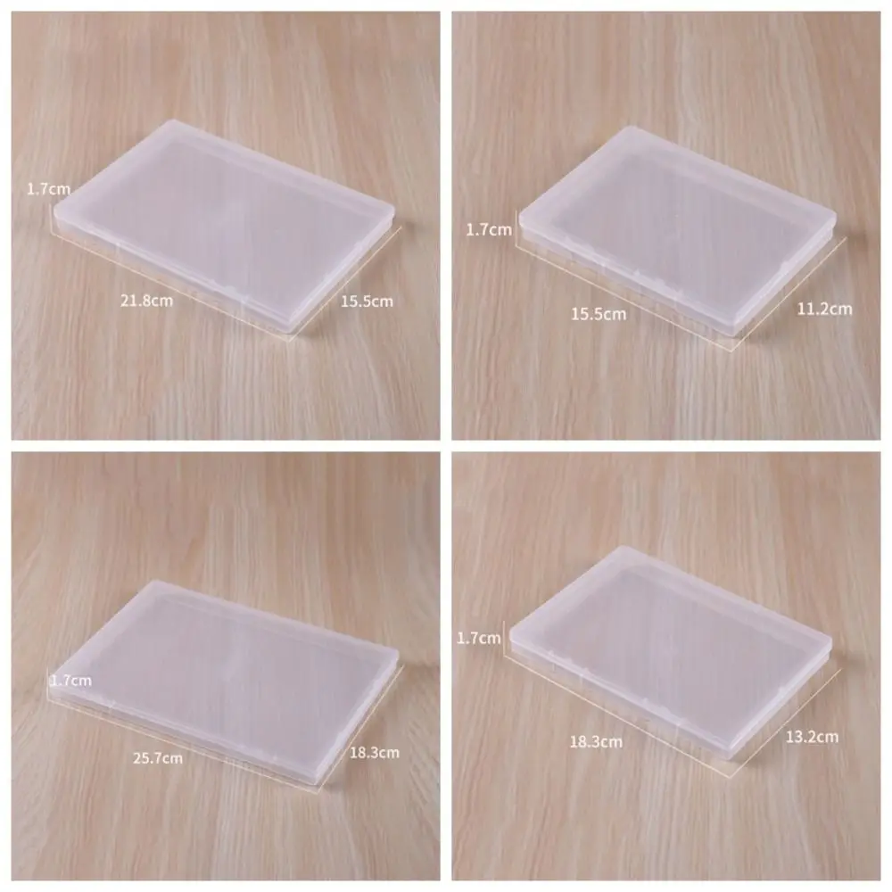 Rectangle Box Case Container Case Rectangular Plastic Clear Storage Box Flat Eco-friendly Transparent 4 Sizes Table Organizer