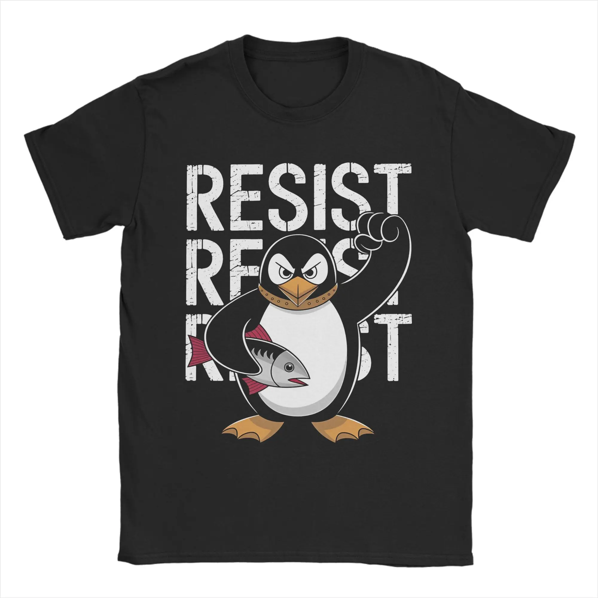 

Streetwear T-Shirt Summer Resist Penguin Art Activism Hippie T Shirts Cotton Tee Shirt for Men Y2K Retro Short Sleeve Top Tees