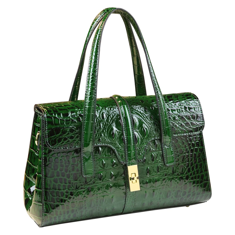 Imagem -05 - Crocodilo Padrão de Couro Bolsas Femininas Moda Ombro Crossbody Bolsa Portátil Versátil 2024 Nova Mãe Boston Travesseiro Bolsas