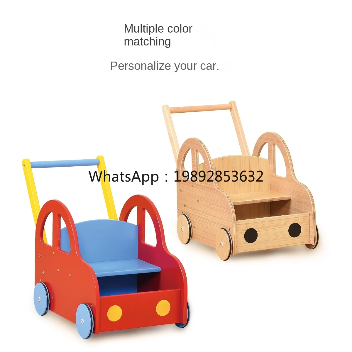 ZZ Baby Solid Wood Walker Trolley Toys Baby Children Walker
