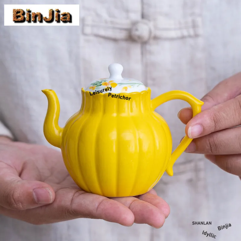 

150 мл ручная роспись Rape Flower Чайник Роскошный чайник для заварки чая Чайник с шариковым отверстием Китайский чайник Ча Коллекция Ремесло