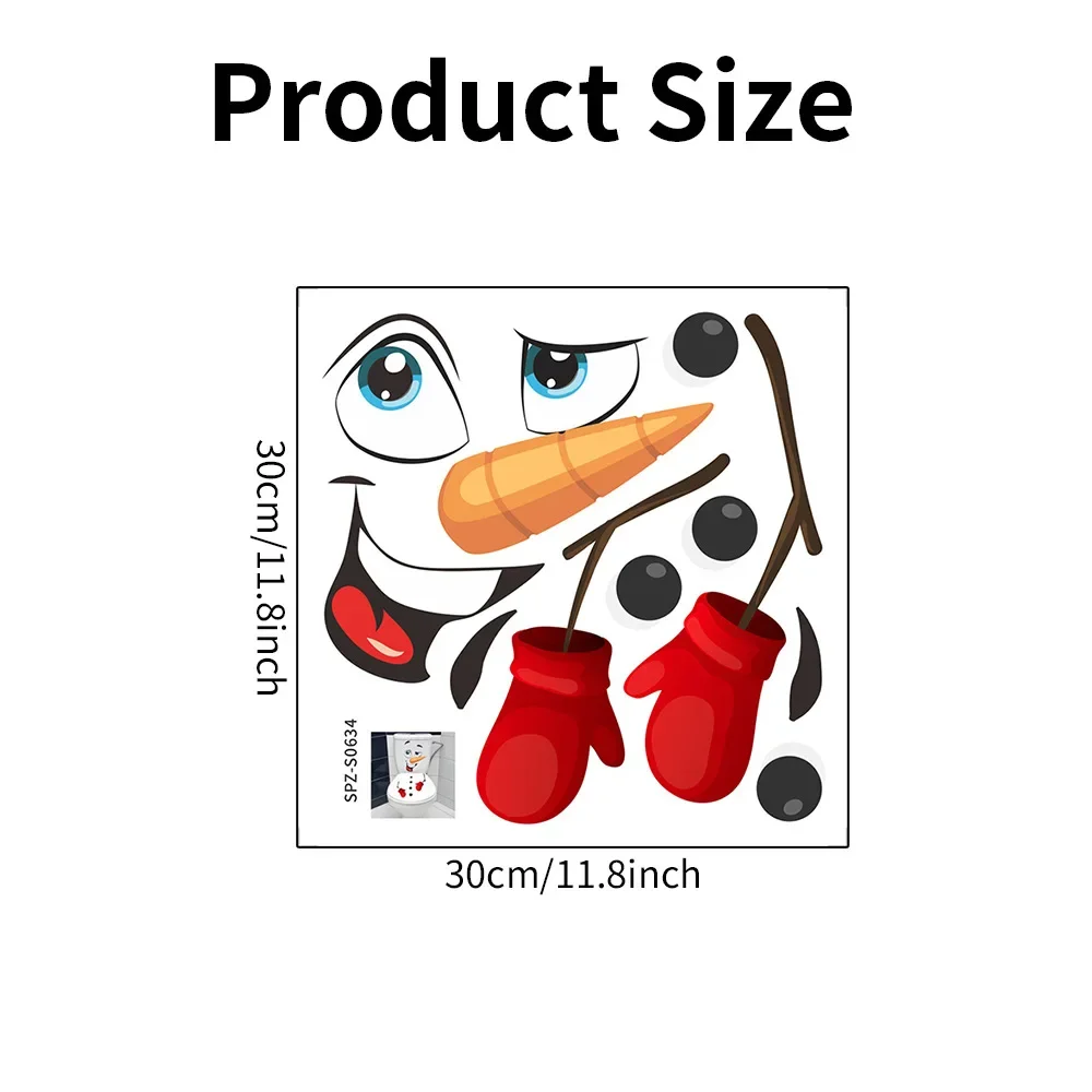 سانتا كلوز غطاء مقعد المرحاض ملصق مقاوم للماء باب الحمام والجدار ملصق مائي ذاتي اللصق الكرتون عطلة ديكور #6