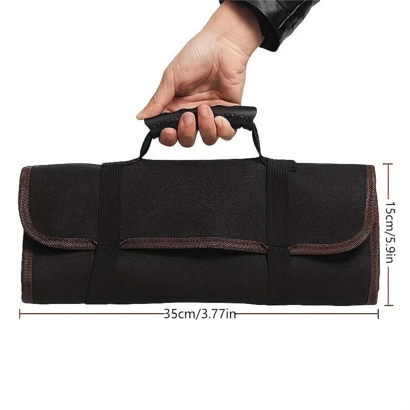 Bolsa de almacenamiento de herramientas Oxford portátil, kit de herramientas de mantenimiento plegable, llave de Camping, bolsos de herramientas, organizador, bolsa de mano de tijera, 22 bolsillos