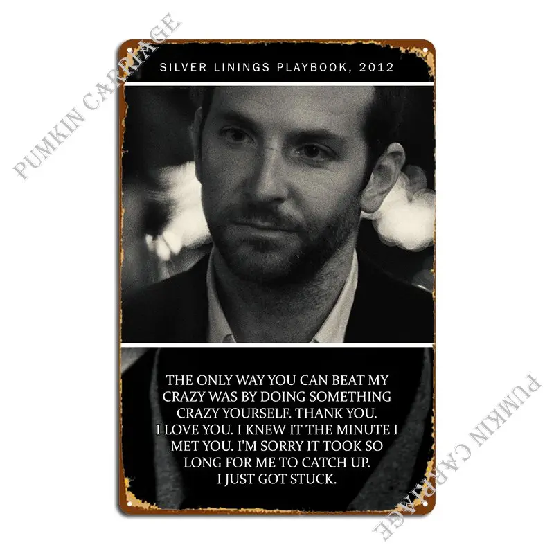 

Silver Linings Playbook Qu Metal Plaque Poster Painting Kitchen Wall Decor Personalized Pub Tin Sign Poster