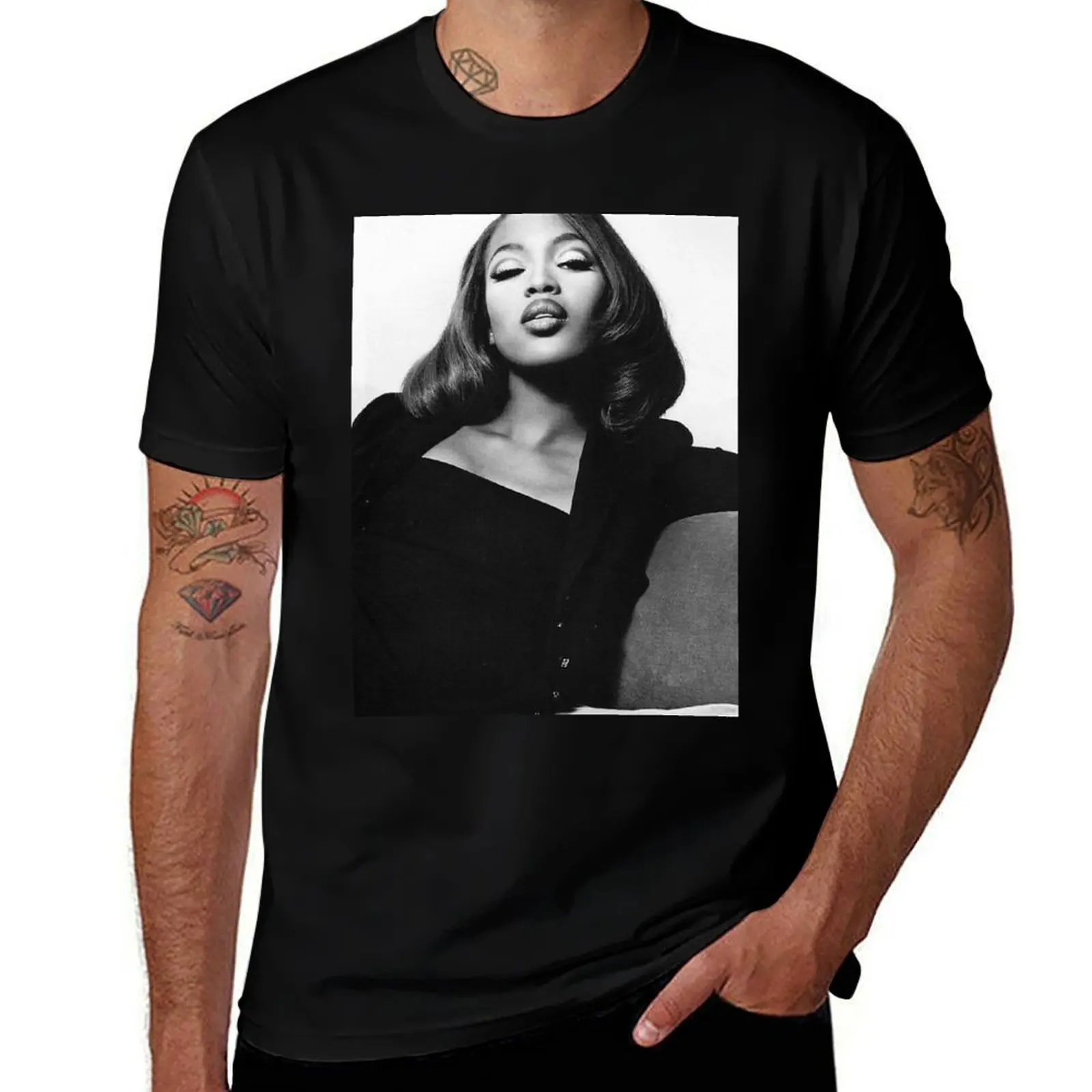

Naomi Campbell : RBF T-Shirt man t shirt luxury man t shirt cotton high quality T-Shirt