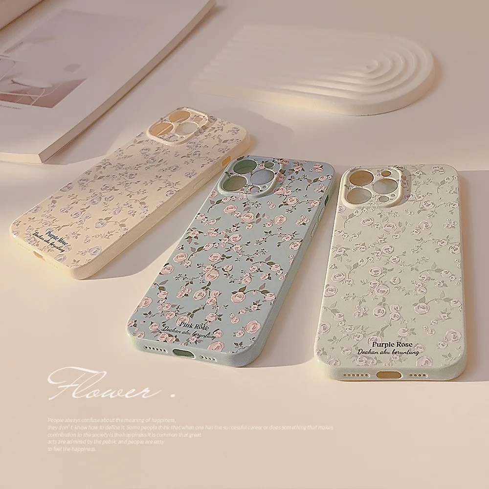Estojos de telefone florais vintage para iPhone, capas protetoras bonitas e elegantes rosa, iPhone 16 Pro Max, mais, 15, 14, 13, 12, 11