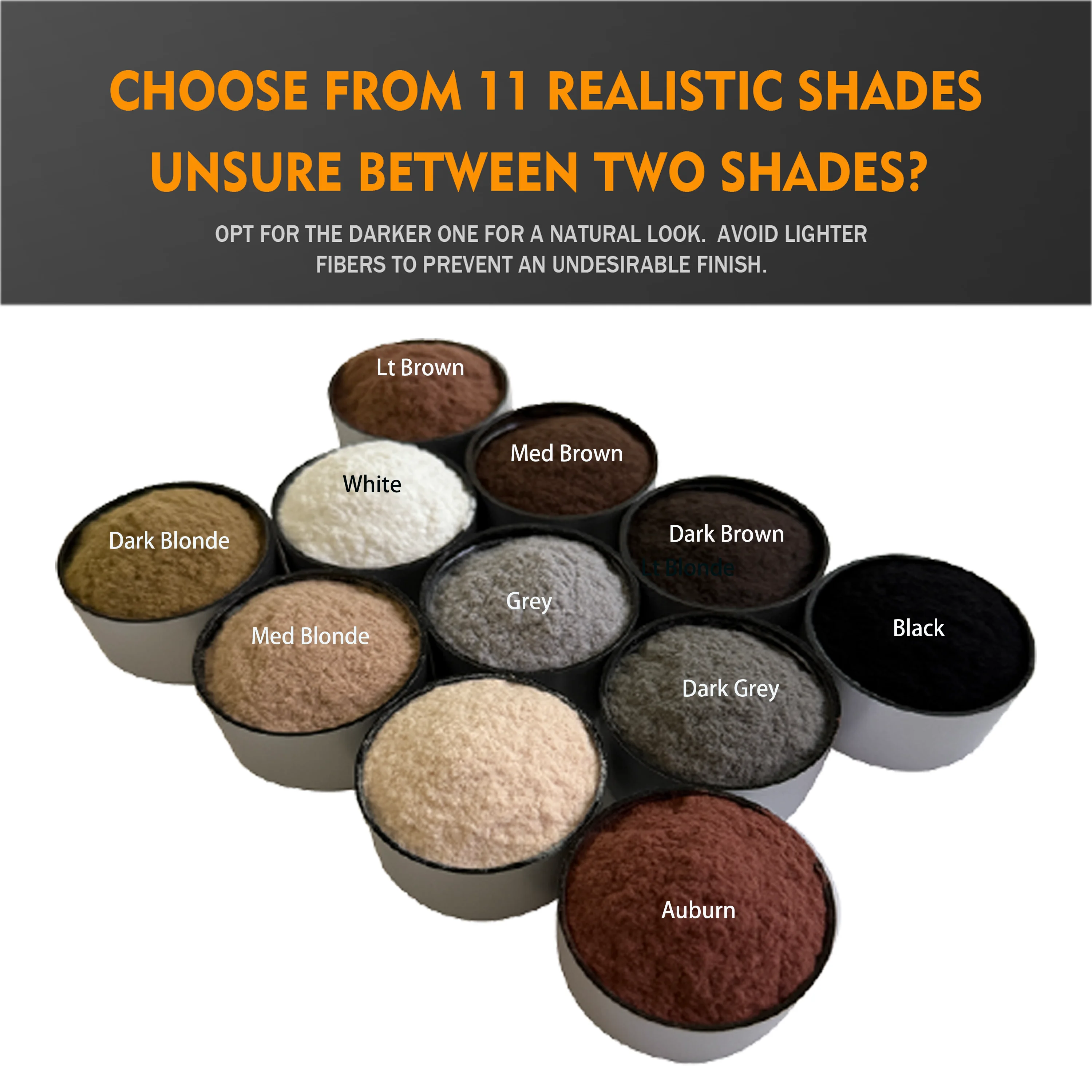 Hair Fiber Powder, 30 G. There Are 11 Colors Available for Selection, It Is a Natural Concealing Product