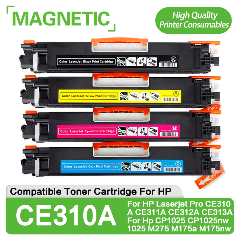 Toner Cartridges For HP CP1025 1020 1027 1028 NW K/M/Y/C CE310A 4pcs For Canon LBP7018C 7010 Toner Cartridge