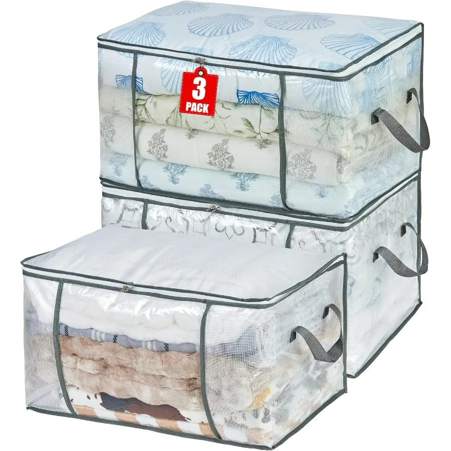 

80л прозрачная большая сумка для хранения, контейнеры для хранения одежды для организации шкафа, спальни, под кроватью, одеял, одеял, таблеток