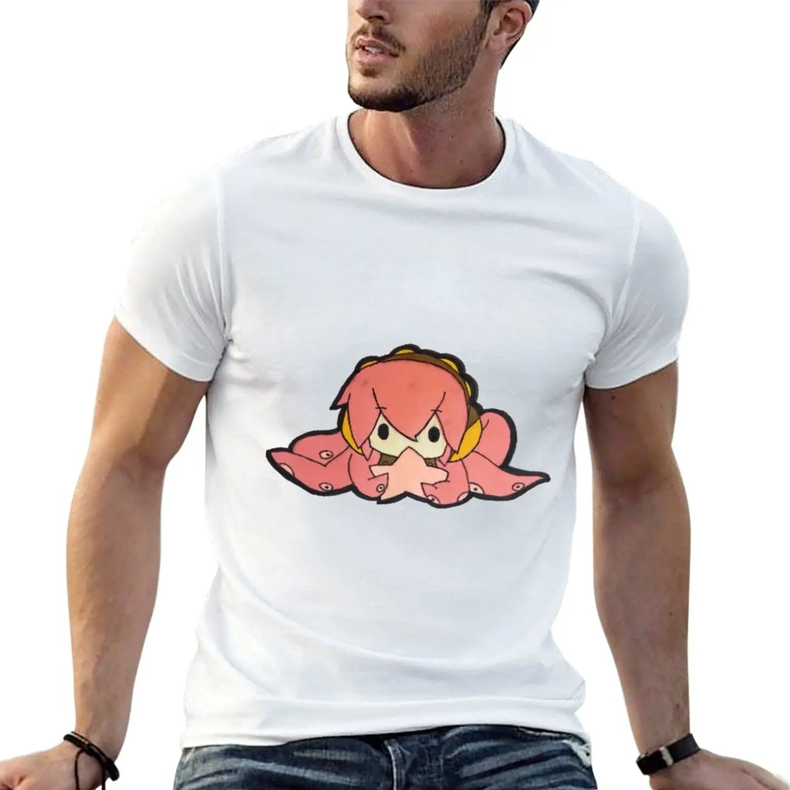 タコ-ルカ-ボーカロイド-ルカ-tシャツ-tシャツ-メンズ-コットン-コットン-tシャツ-メンズ-100-メンズ-tシャツ-男性用-tシャツ
