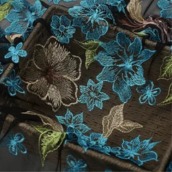 Black Flower Plant Embroidery Lace Fabric Dress Women's Accessories