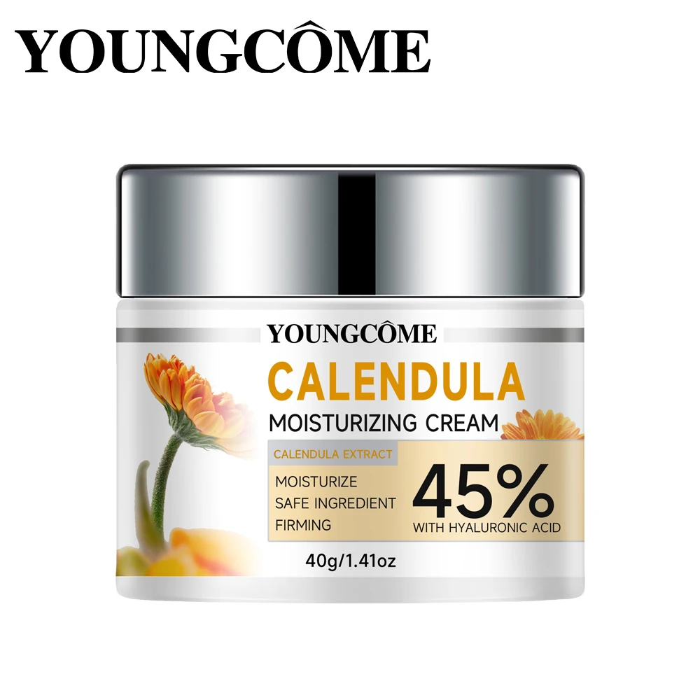 Caléndula crema facial hidratante para rostro y cuello crema blanqueadora de poros antienvejecimiento reafirmante cuidado de la piel mejora la piel ﻿