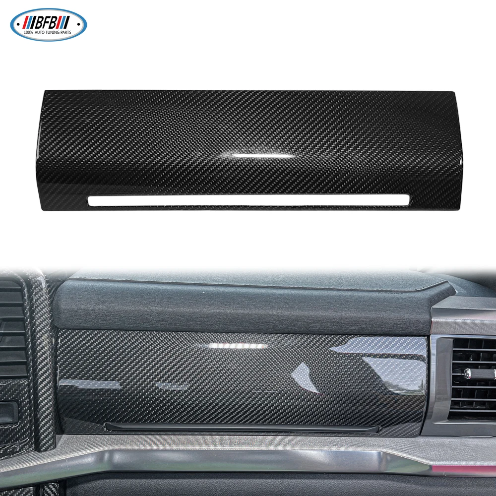 For Ford F150 2021up Real Carbon Fiber Interior Instrument Dashboard Cover Dash Kit