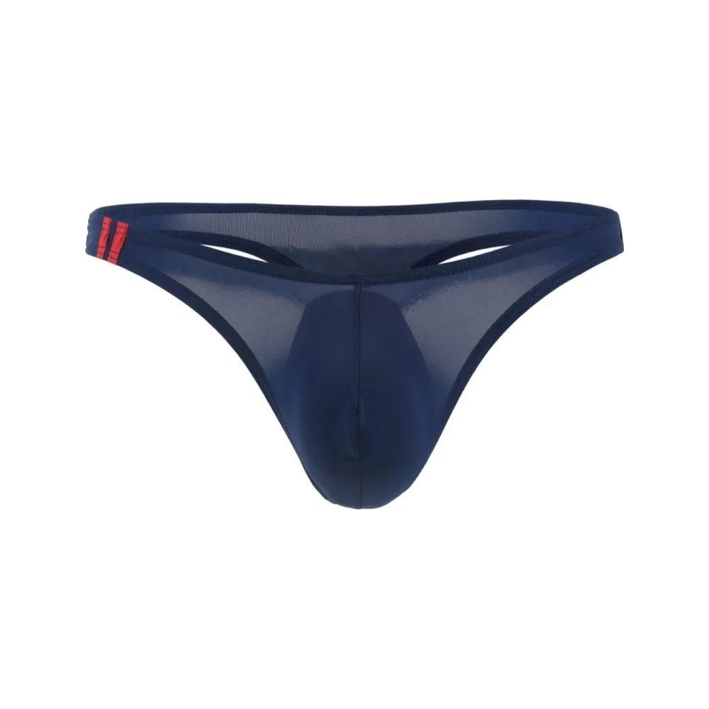 Breathable Low Rise Men's Thong U Convex See-through Ice Silk Underpants Quick Dry Ultra-Thin Bikini Briefs Intimate Wear