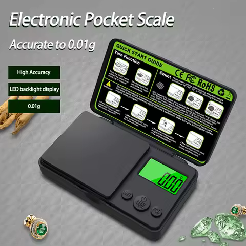 0.01g Portable Electronic Scales Jewelry Gold Gram Weight Balance Precision Pocket Scale with Backlit LCD-Mini Kitchen Scale