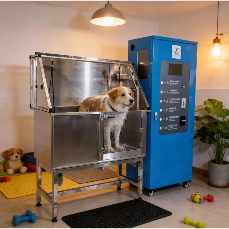 Professional split pet washer with separate bathtub