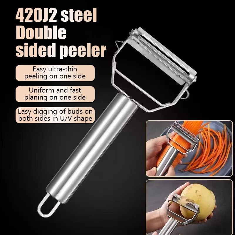 4in1 Peeler Multifunction Grater Julienne Peeler Vegetable Fruit Peeler Stainless Steel Potato Slicer Shredder Kitchen Tool