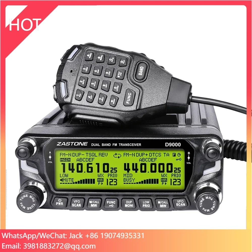 ZASTONE D9000 Dual Band Car Mobile Radio 50W Amateur FM Radio Car Walkie Talkie Aviation Air Band AM Reception Relay Function