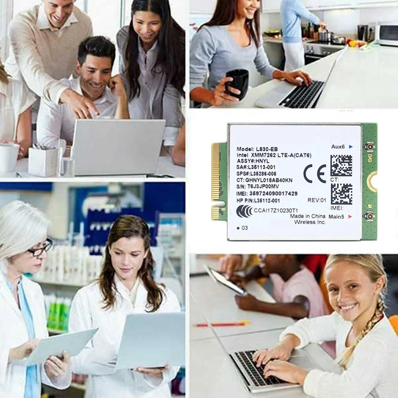 L830-EB WIFI Card+2Xantenna 4G LTE L830 L35286-005 LTE Module Cat6 300Mbps For HP 640 650 G5 840 846 850 G6 X360 830