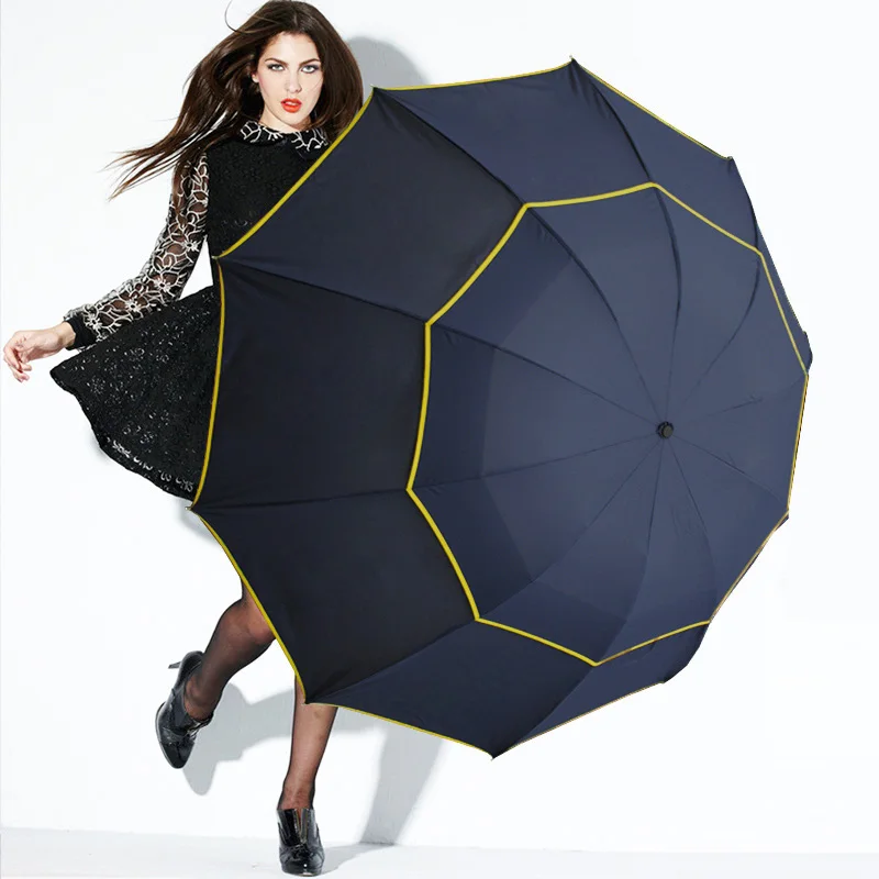 Big Umbrella Men Rain Woman Windproof 130cm Large Male Women Sun 3 Floding Big Umbrella Outdoor Parapluie