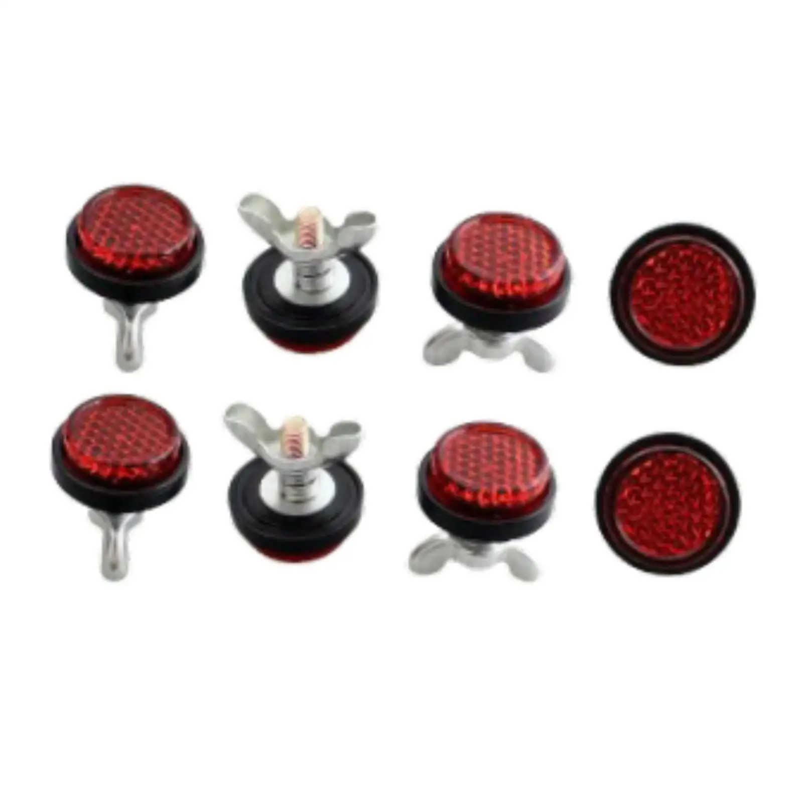 

8x Generic Red Reflector Boats Reflective Bikes ATV License Plate Bolts Nuts