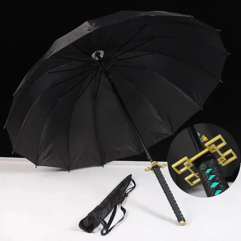 Demon Slayer Katana Handle Umbrella Tanjirou Kimetsu No Yaiba Japanese Samurai Sword Parasol Long Rain Sunny Sunshade Accessory view 6