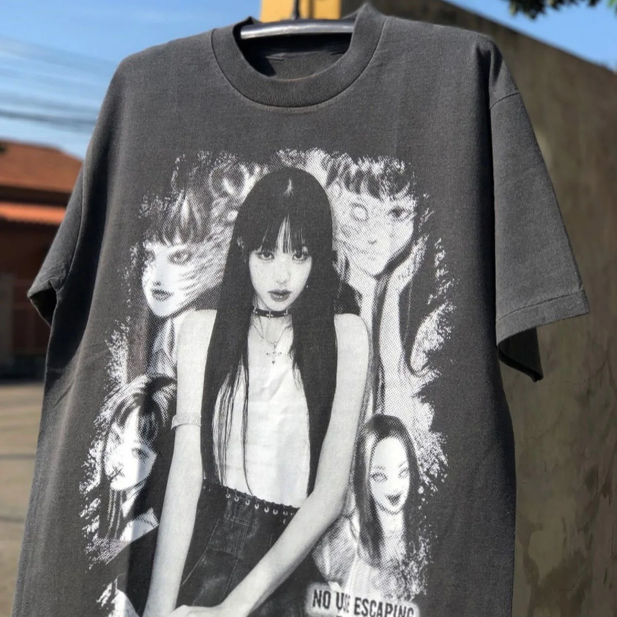 Vintage Tomie Kawakami T Shirt Cotton Printed Cartoon Tomie Junji Ito Tshirt for Women Oversized Black Summer Top Y2k Streetwear