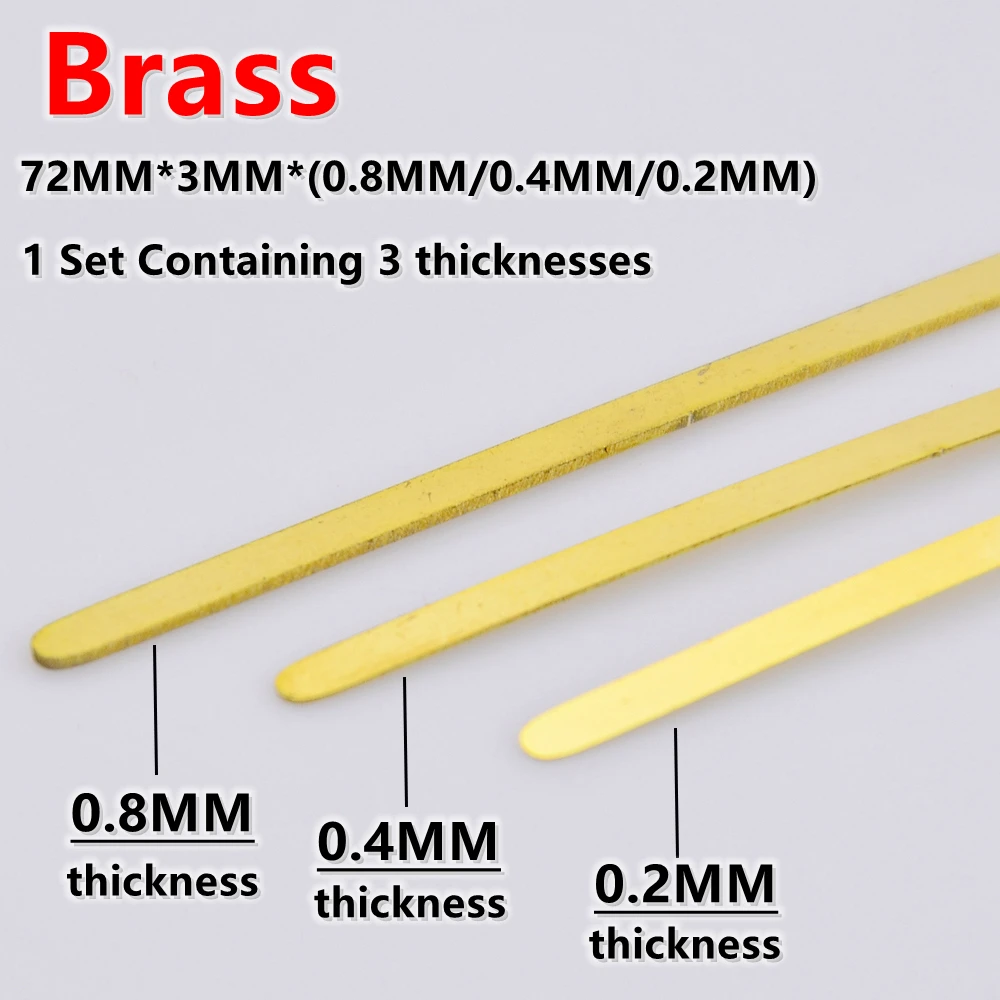 Brass Folk Acoustic Guitar Bridge Nut Increase Height Spacer 72mm*3.0mm*0.2mm/0.4mm/0.8mm