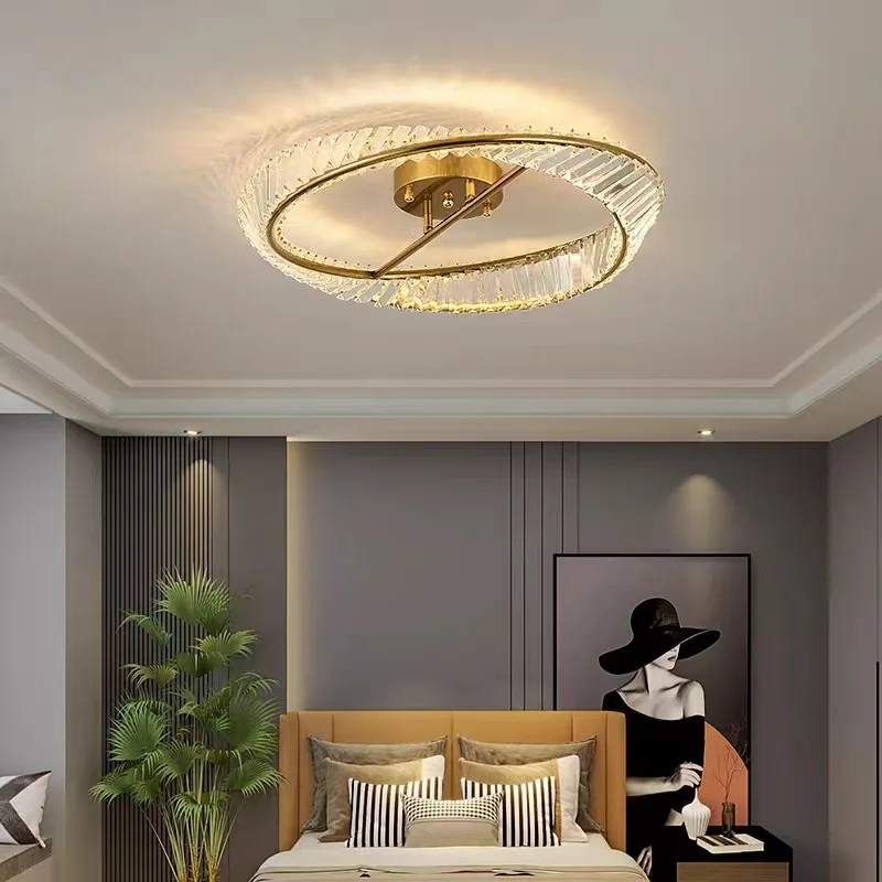 

Luxury-lite crystal ceiling lamp for master bedroom Italian-style master bedroom room lamp modern minimalist lamp