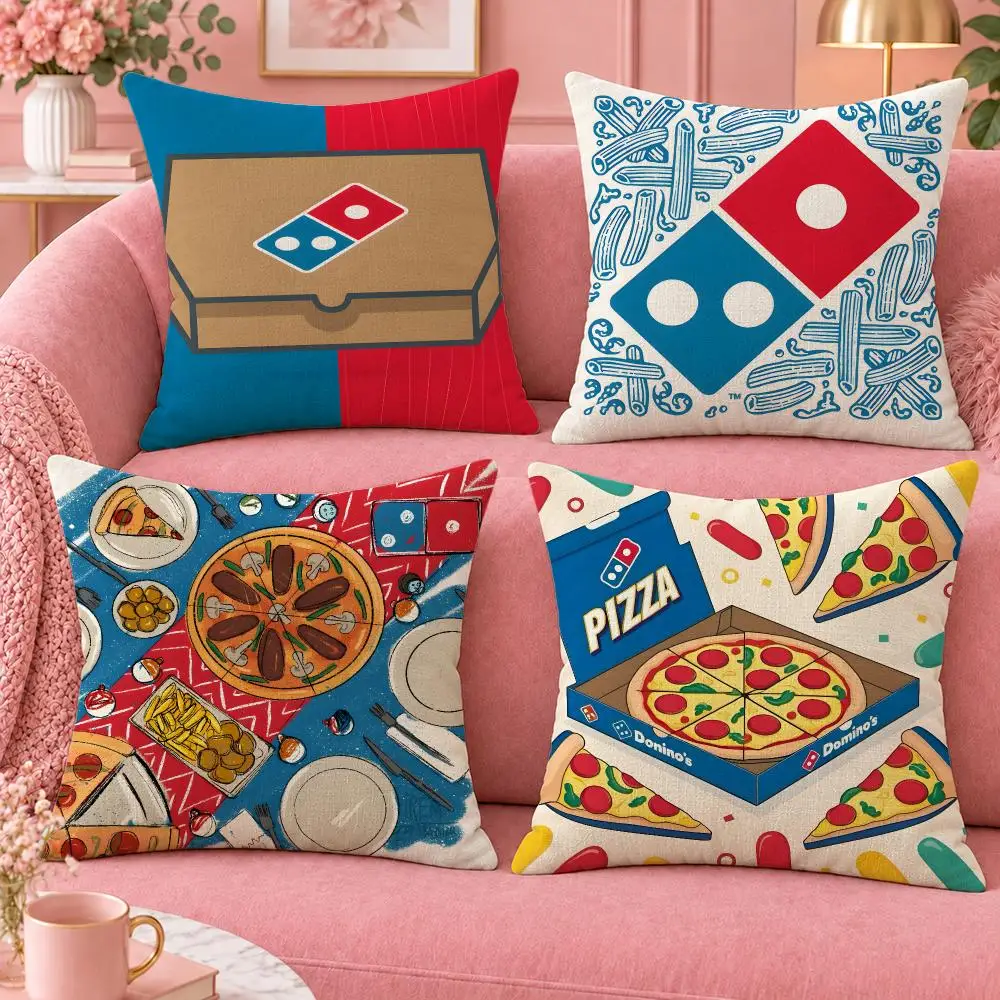 Food Cheesy Pizza Domino's Cushion Cover Cute Cartoon Throw Pillow Cover Soft Plush Cushion Cover Sofa Bedroom Home Decor