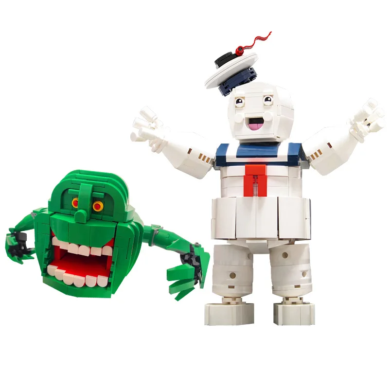 Classic Movie White Stay Puft Marshmallow Man Building Blocks Set For Ghostbustered Ghost Hunting Team Bricks Toy Kids Fans Gift