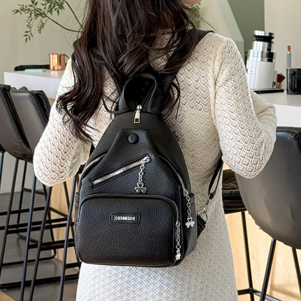 3 in 1 Bagpack New Pu Leather Multi-Functional Women display picture 2