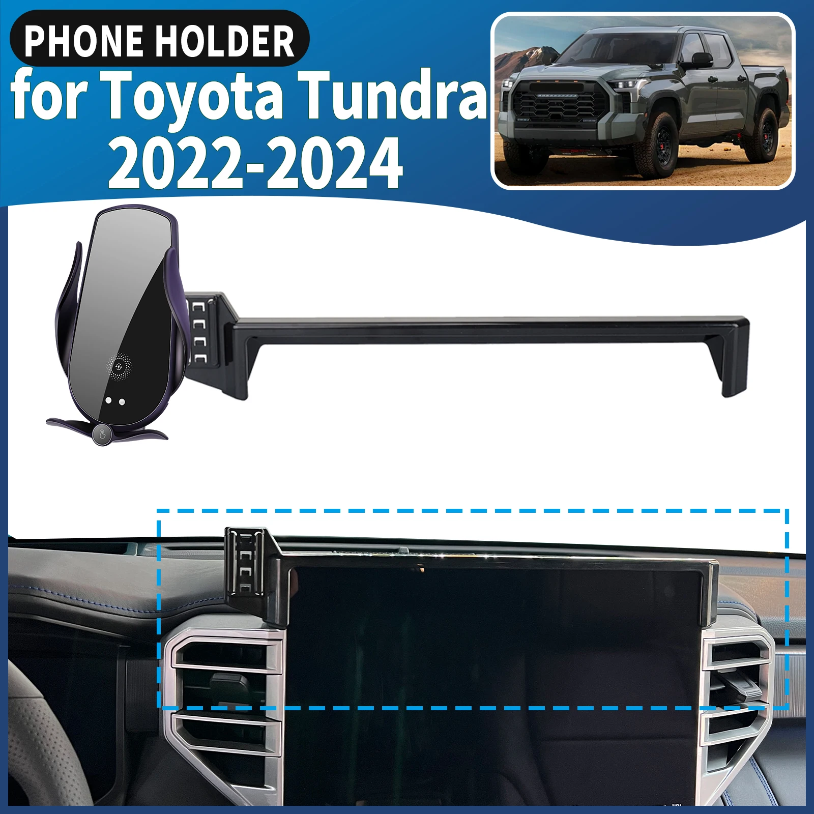 

fit for Toyota Tundra 2022 2023 2024 Car Phone Holder Mount Vehicle-Specific GPS Navigation Easy Installation accessoires