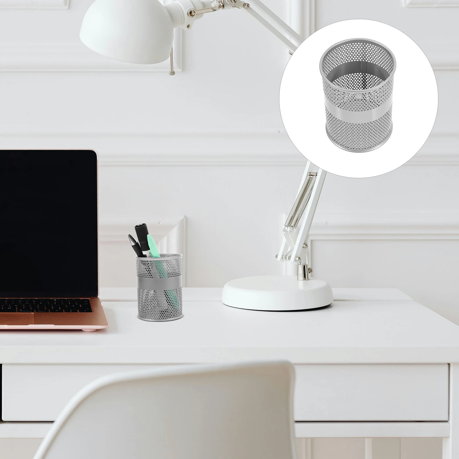 

Metal Pen Organizer for Desk Smooth Surface Stable Base Design Office School Library Bedroom Stationery Holder