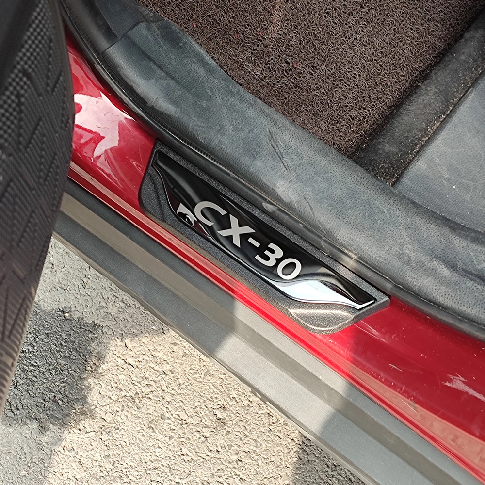 

Auto Threshold Pedal Trim For Mazda CX30 CX-30 Car Accessories Door Sill Scuff Plate Protector Stickers 2021 2022 2023 2024 2025