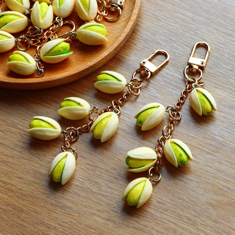 Pistachio Keychain Creative Food Series Personality Backpack Pendant Cute Pendant Trinket Simulation Food