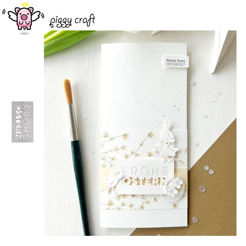 

Piggy Craft металлические штампы для резки, форма для резки пасхальных букв, скрапбукинга, бумаги, ремесленный нож, форма, лезвие, трафареты, штампы