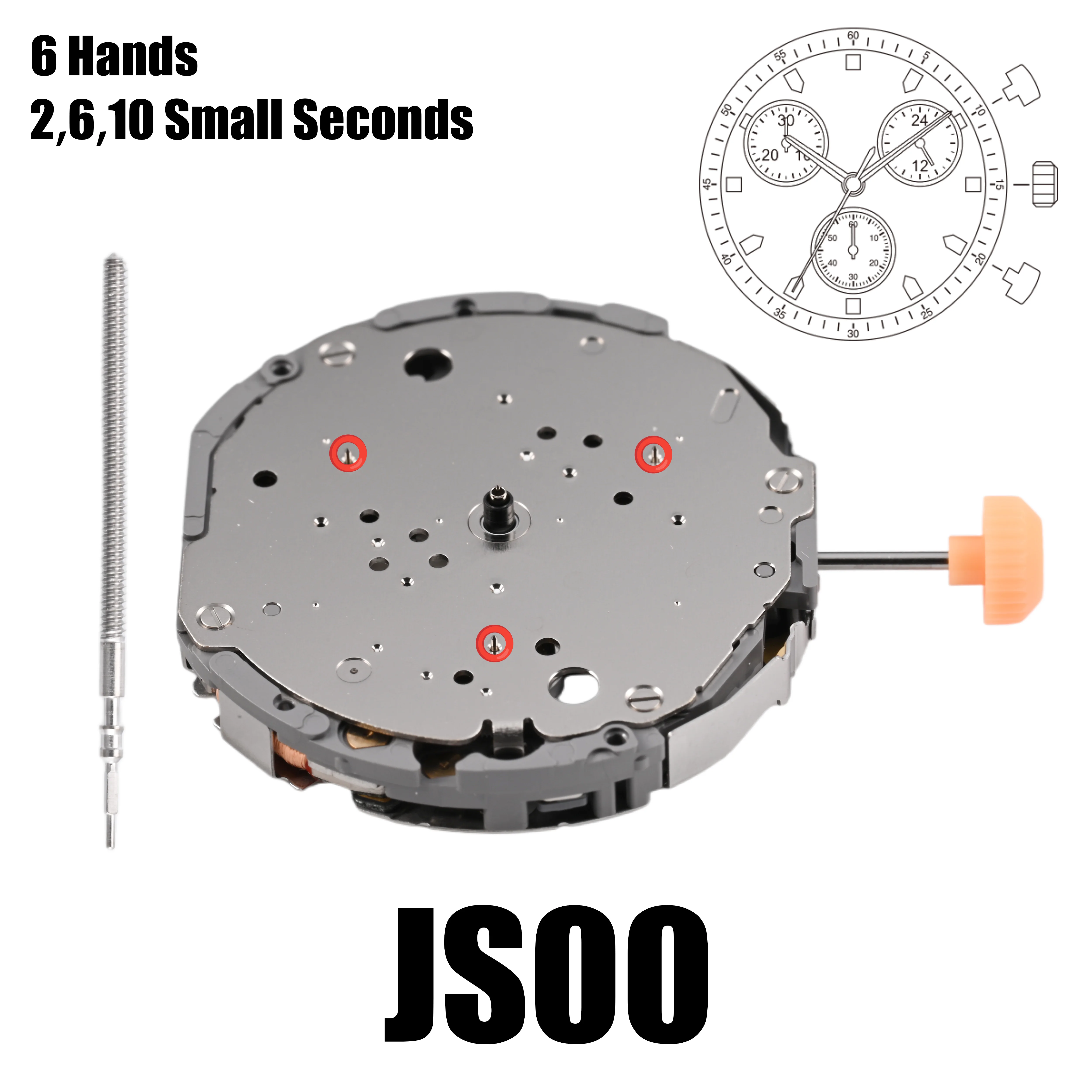 JS00 Movement 2.6.10 Small Second Chronograph Chrono 30min/sec 24 hour Size 12 1/2’’’Height 4.18mm Accuracy ±20 sec per month