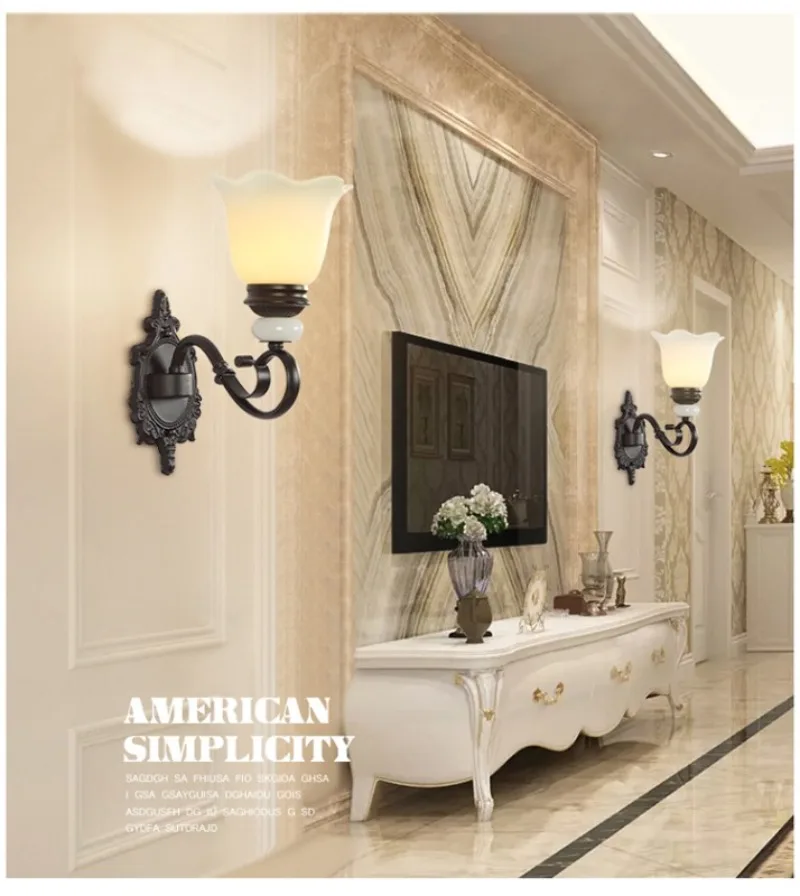 โคมไฟติดผนังแบบสโคน/โคมไฟติดผนังบันได สำหรับตกแต่งบ้าน สไตล์วินเทจ ใช้ติดผนังหลังเตียง โฮมสเตย์ หรือหน้าต่าง สีดำ