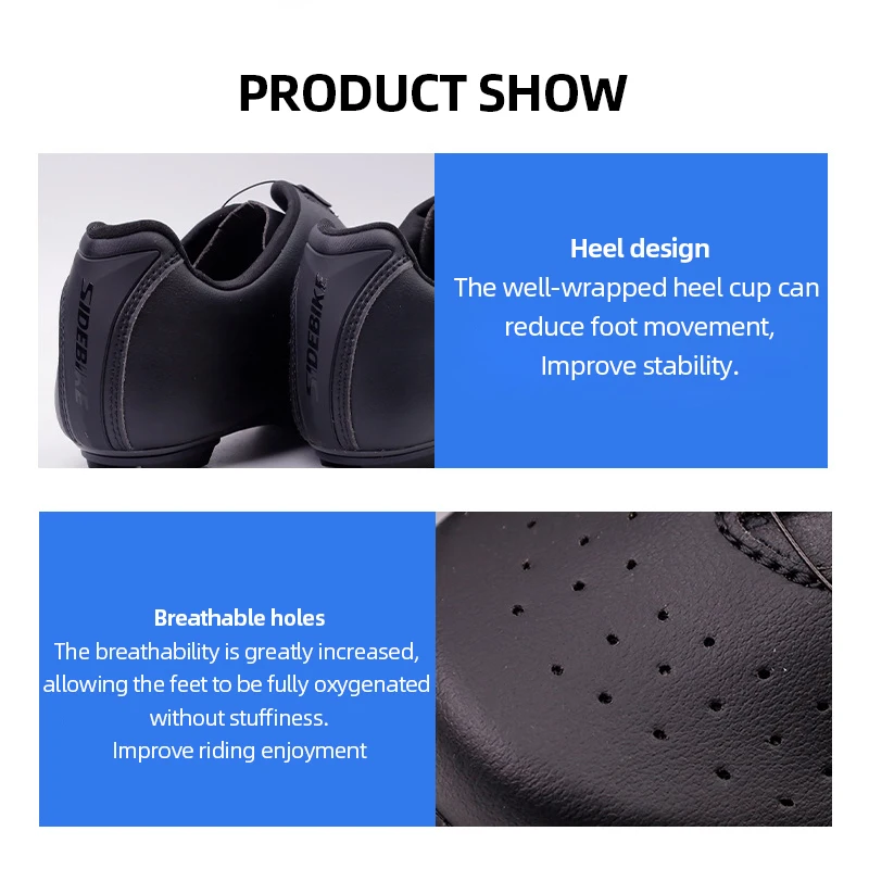 SIDEBIKE Men\'s Sneakers for Road Bike Carbon Sole Cycling Shoes Self-locking Outdoor Men\'s Sports Shoes for Running Breathable